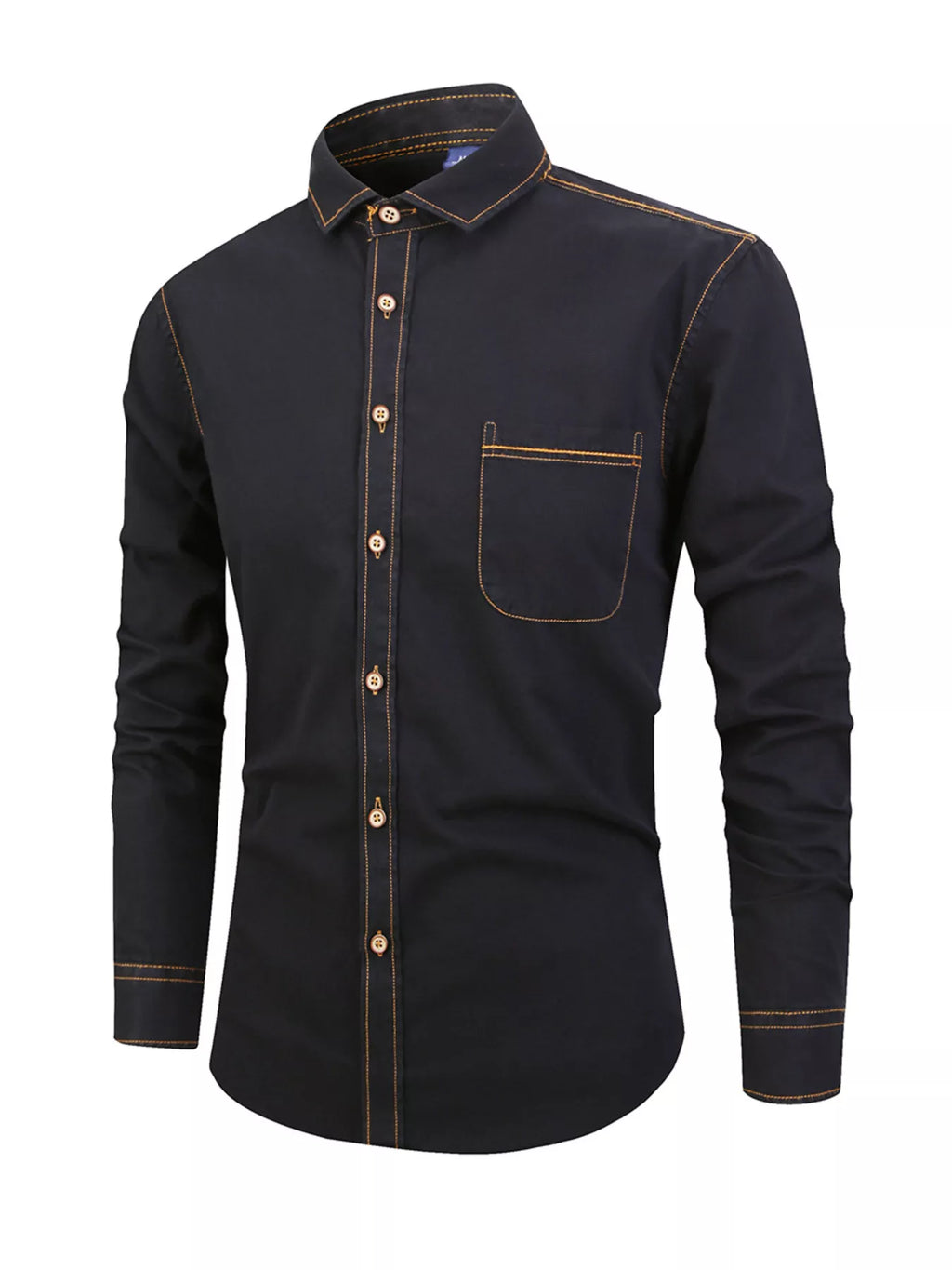 Men's Full Size Button Up Long Sleeve Denim Shirt Plus Size