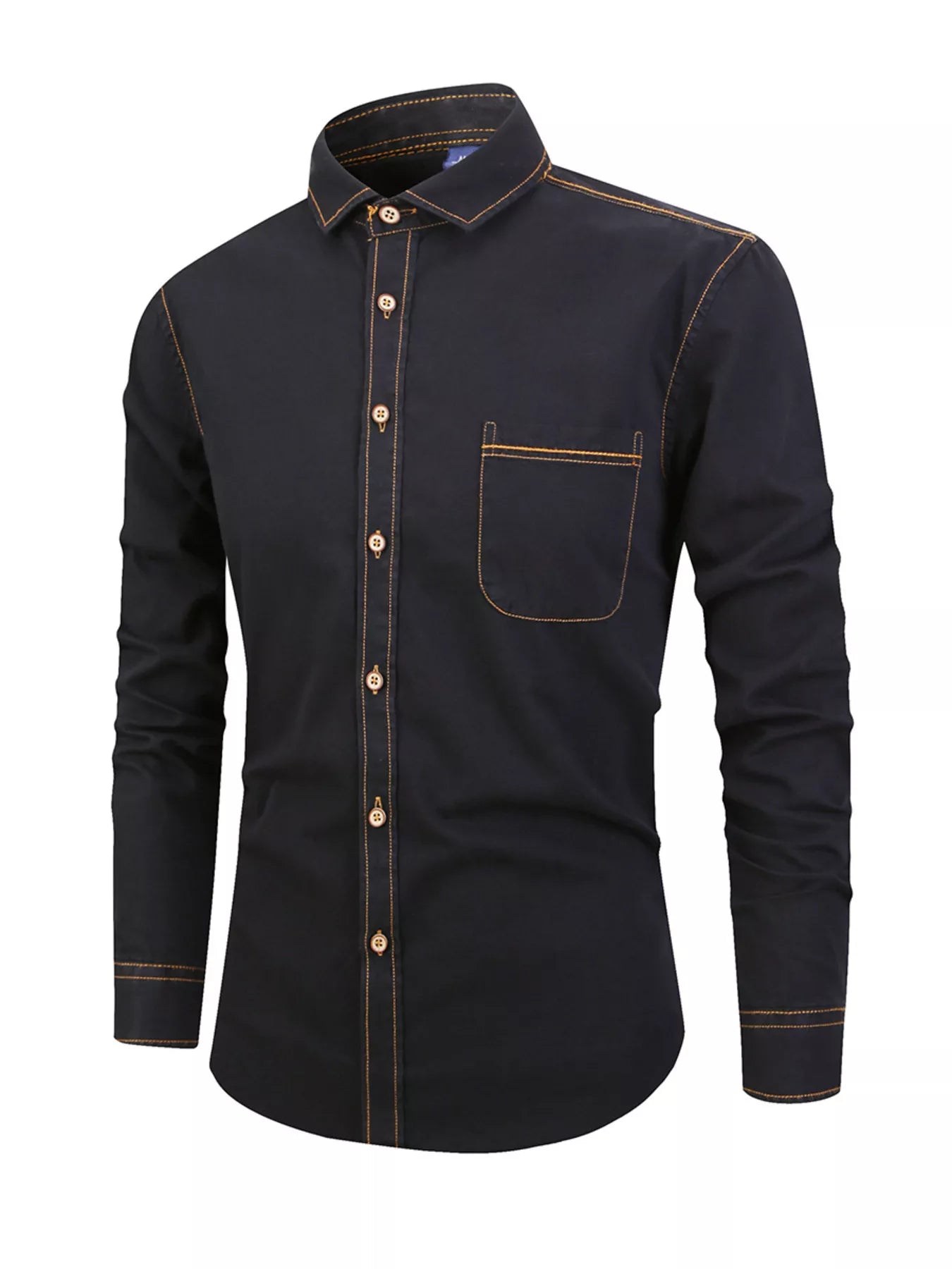 Men's Full Size Button Up Long Sleeve Denim Shirt Plus Size