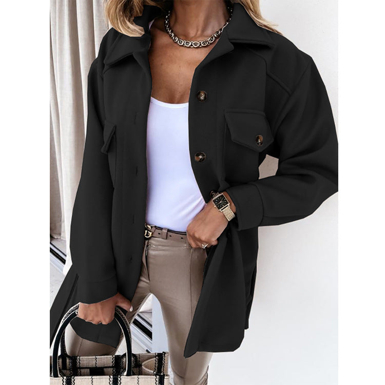 Lapel Jacket Fashion Casual Single-Breasted Coat With Belt Spring Autumn Women's Clothing