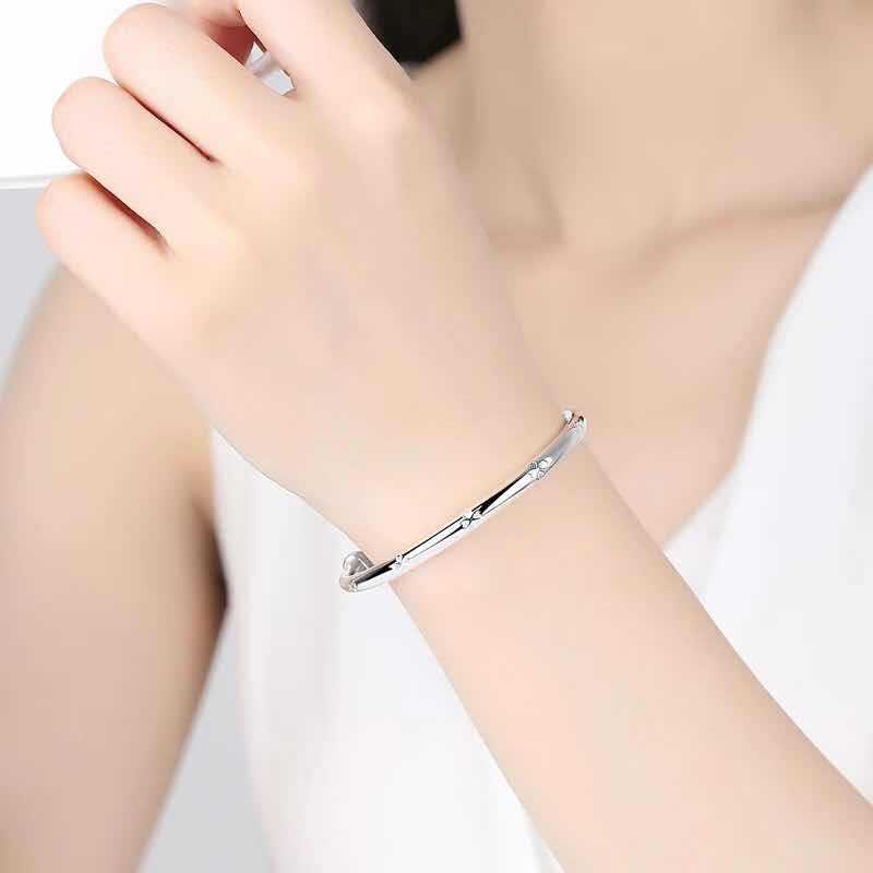 Women's Sier Korean Solid Fashion For Girlfriend Bracelets