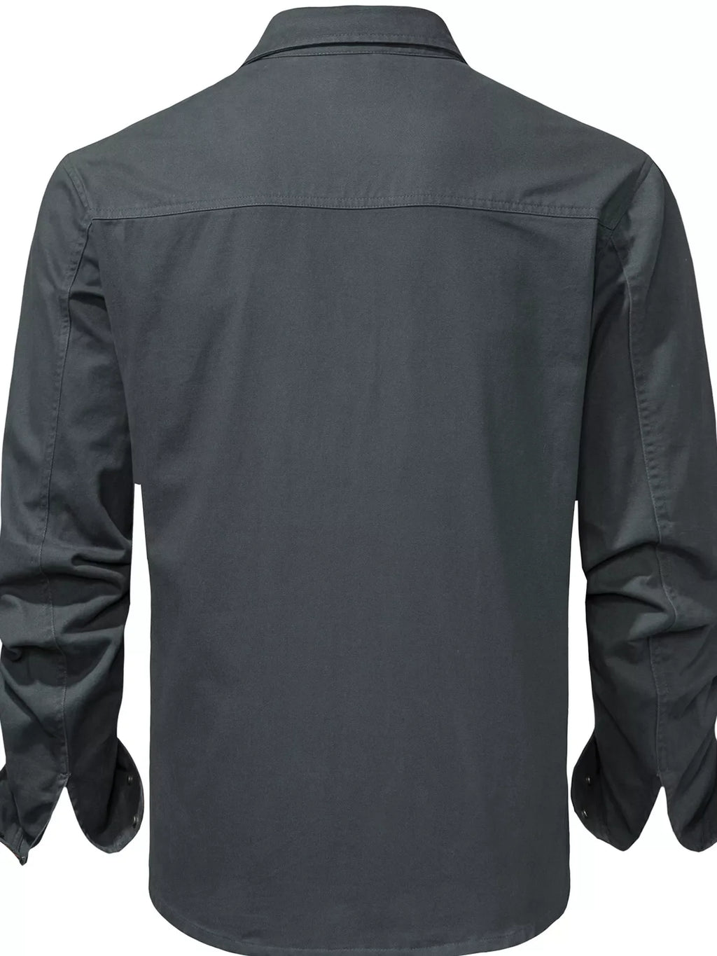 Men's Casual Long Sleeve Button-Down Shirt with Pockets