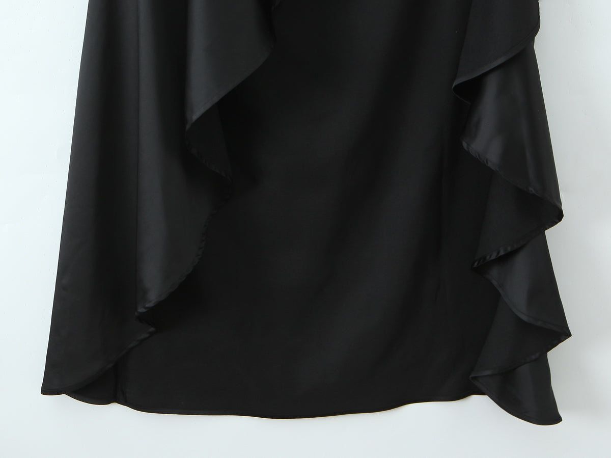 Women Clothing Fashionable Western Irregular Asymmetric Sexy Split Dress