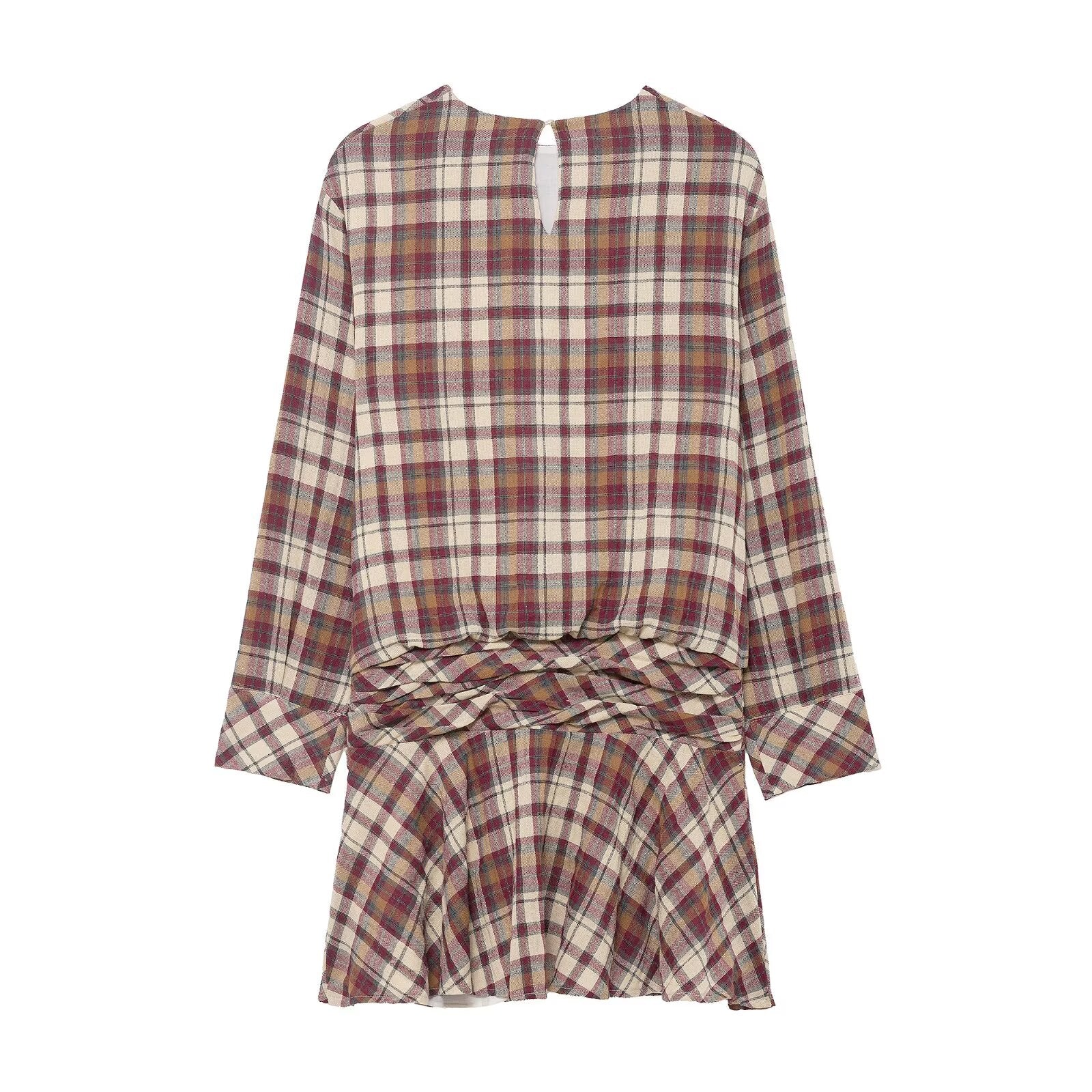 Women Clothing Summer Fashionable Plaid Mini Dress