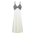 Women Clothing Fashionable V neck Lace Sense Backless Dress Midi Dress