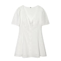 Women Clothing Fashionable Hollow Out Cutout Embroidered Short Dress