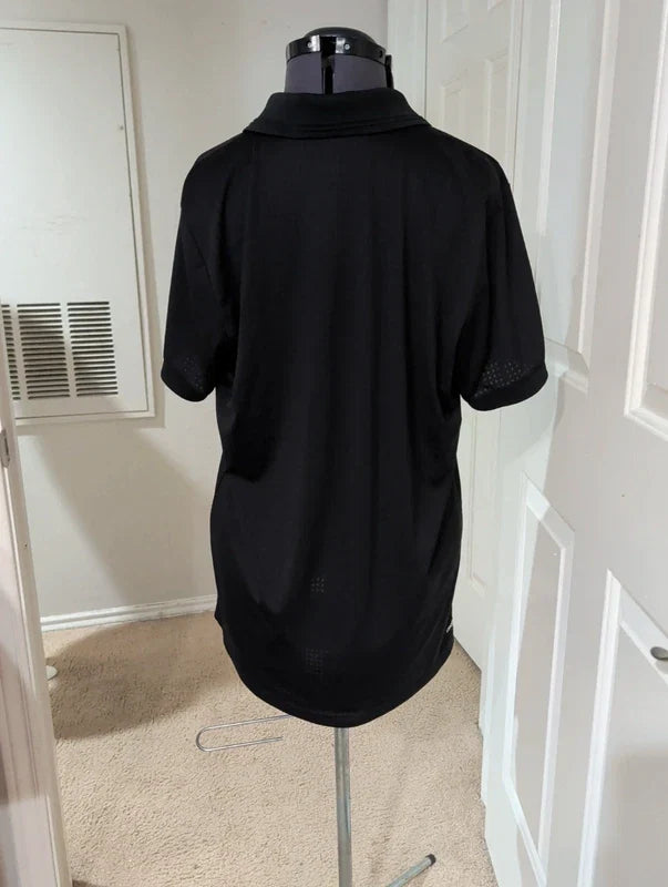Adidas Black Men's Tennis Athletic Henley Short Sleeve Shirt Large