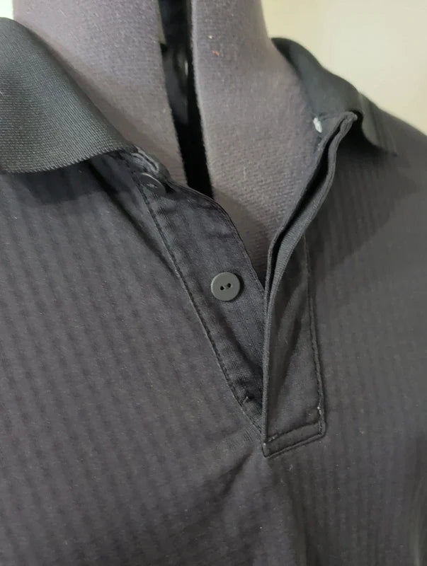 Adidas Black Men's Tennis Athletic Henley Short Sleeve Shirt Large