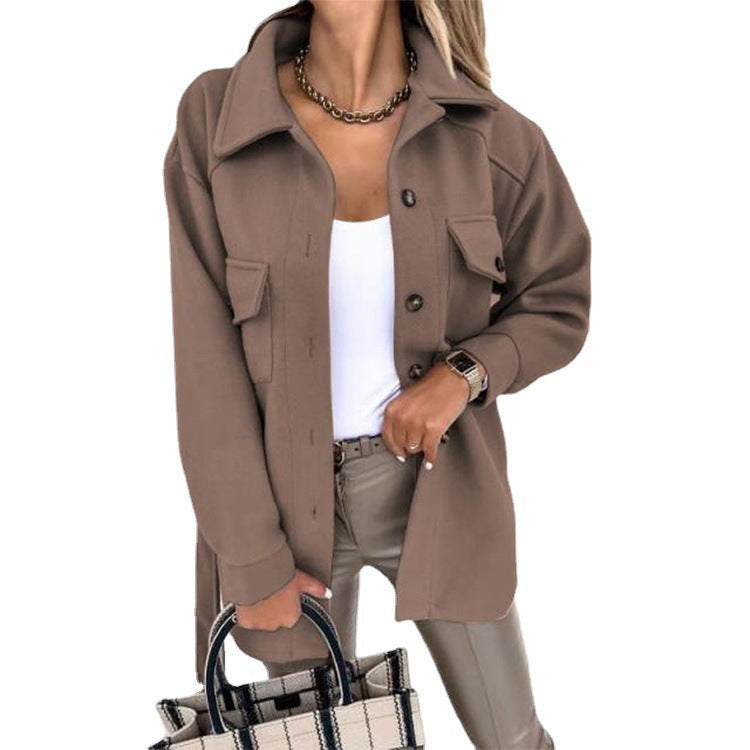Lapel Jacket Fashion Casual Single-Breasted Coat With Belt Spring Autumn Women's Clothing