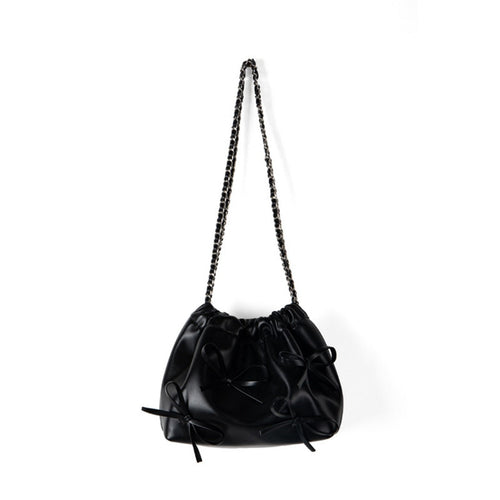 Commuter versatile chain bag, bow soft leather crossbody bag women, spring fashion shoulder crossbody bag