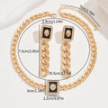 Fashion European American Women Jewelry Set, Unique Lion Pattern Cubic Zirconia Inlaid Necklace Bracelet Clavicle Chain Accessories