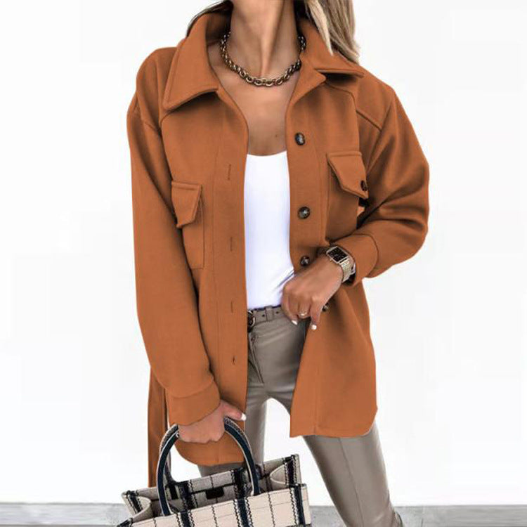 Lapel Jacket Fashion Casual Single-Breasted Coat With Belt Spring Autumn Women's Clothing