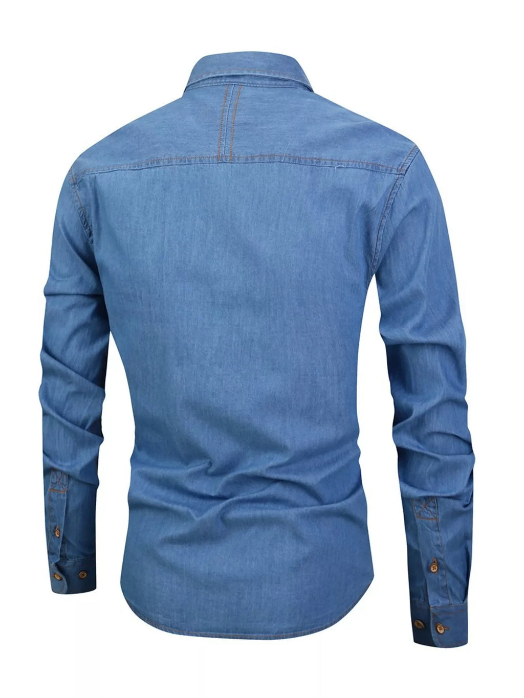 Men's Full Size Button Up Long Sleeve Denim Shirt Plus Size