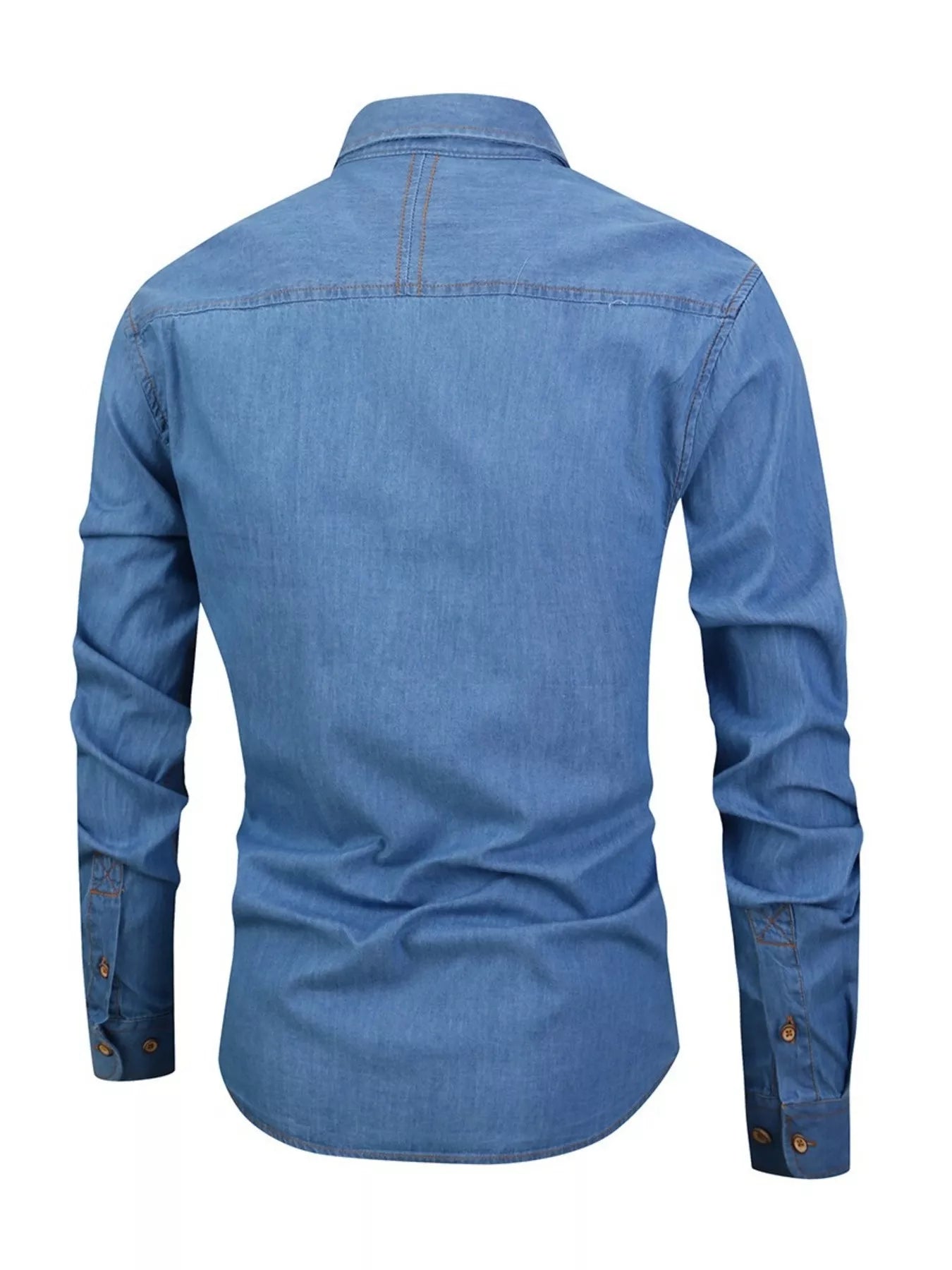 Men's Full Size Button Up Long Sleeve Denim Shirt Plus Size