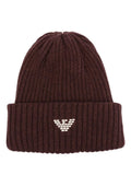 EMPORIO ARMANI Ribbed Wool Beanie Hat for Men - Essential Cold Weather Accessory