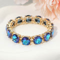 Women's Round Stone Cluster Beaded Stretch Evening Bracelet