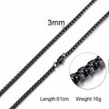 Round Box Chain Necklace for Men | Stainless Steel Link Chain in Gold, Silver, or Black