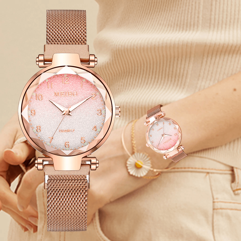 Women Magnet Buckle Gradient Color Watches Luxury Ladies Fashion Female Wristwatches For Gift Clock For Women and Girls