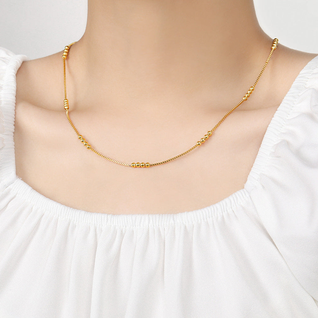 Women's Buckle Room Bead Fashion Electroplated Clavicle Necklaces