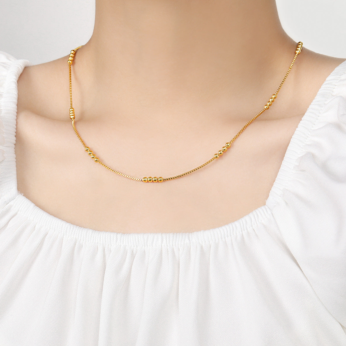 Women's Buckle Room Bead Fashion Electroplated Clavicle Necklaces