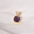 Women's Gold Sier Two-tone Amethyst Light Luxury Fashion Colorful Pendant