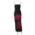 Women Clothing Summer Personalized Printed off Neck Tube Top Backless Tied Dress