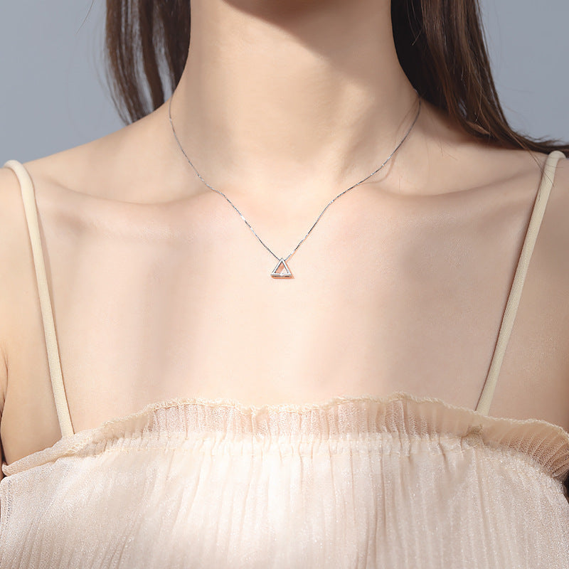 Women's Cold Style Sterling Diamond Inlaid Clavicle Chain Necklaces