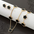 Women's Lucky Five Leaf Flower Fashion Simple Jewelry Set