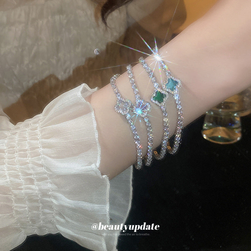 Women's Flowers Zircon Light Luxury Minority Elegant Fashionable Personality High Sense Bracelets