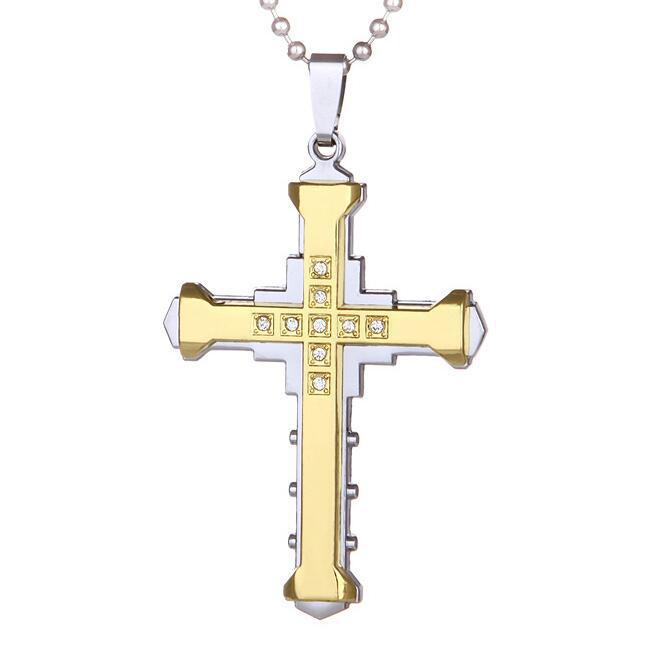 Comfortable Men's Dark Knight Cross Diamond Necklace