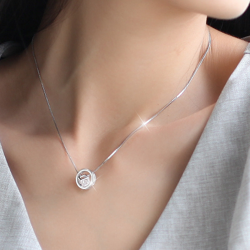 Women's Cold Style Sterling Diamond Inlaid Clavicle Chain Necklaces