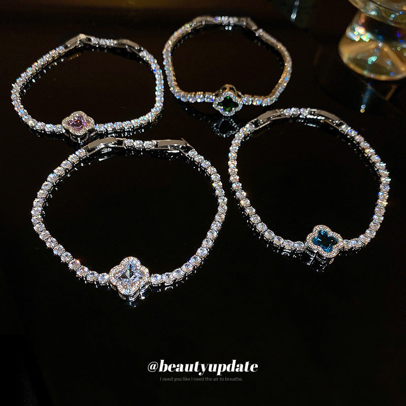 Women's Flowers Zircon Light Luxury Minority Elegant Fashionable Personality High Sense Bracelets