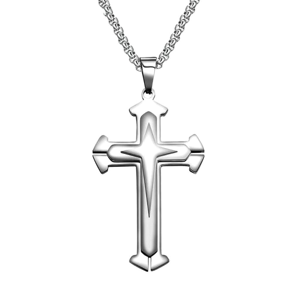 Comfortable Men's Dark Knight Cross Diamond Necklace