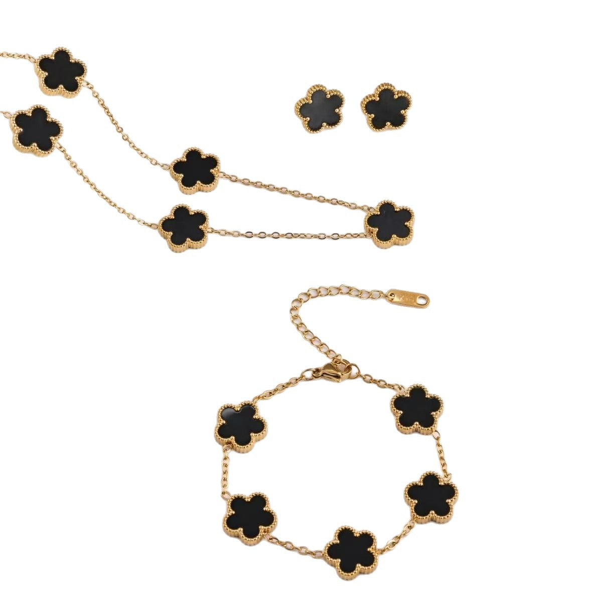 Women's Lucky Five Leaf Flower Fashion Simple Jewelry Set