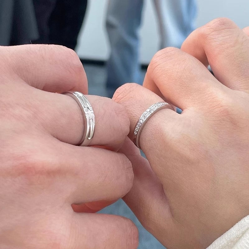Women's & Men's Couple Pair Of Fashionable Simple Valentine's Day Gift Ring
