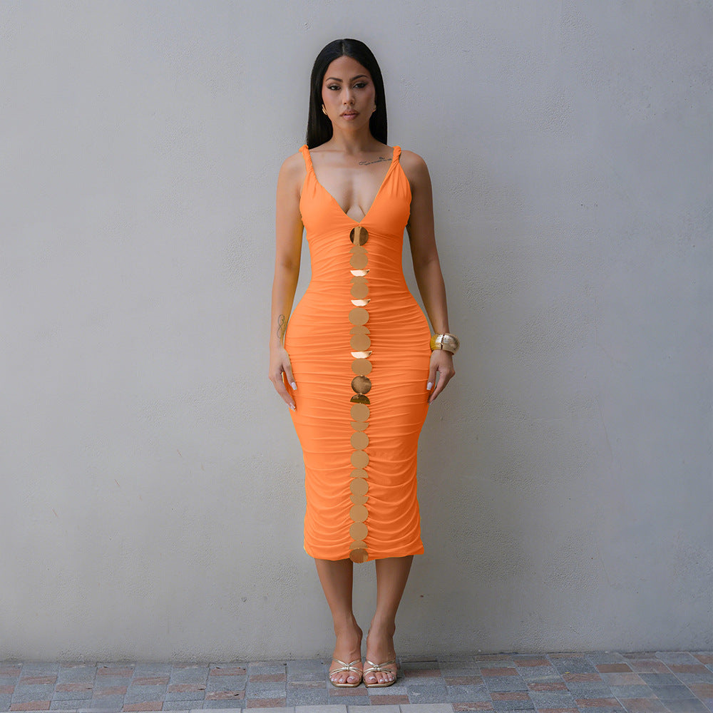 Women Clothing Sleeveless Sling Sheath Sexy Dress Fashionable Sleeveless Maxi Dress