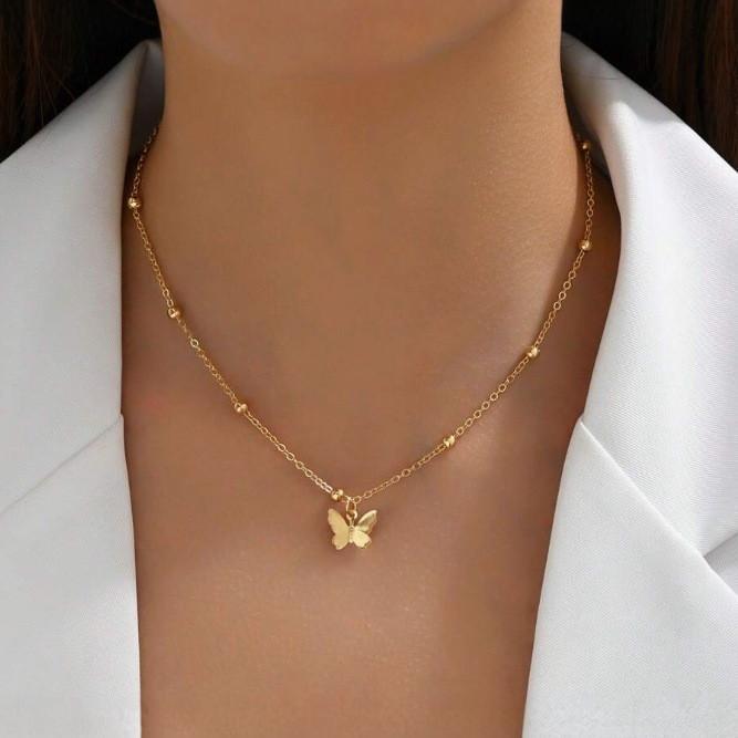 Women's Alloy Sexy Back Chain Fashion Minimalist Bowknot Necklaces