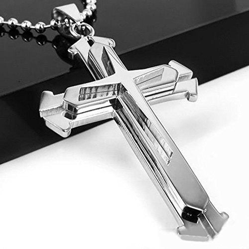 Comfortable Men's Dark Knight Cross Diamond Necklace
