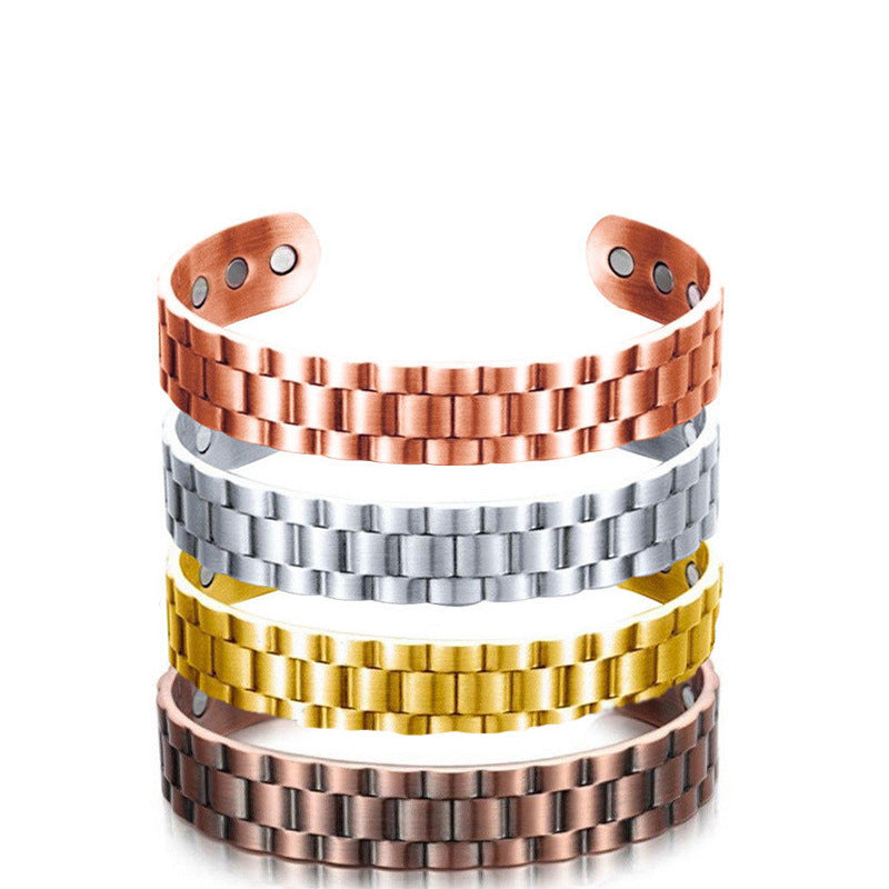 Men's Stylish Opening Adjustable Magnet Geometric Mesh Bracelet