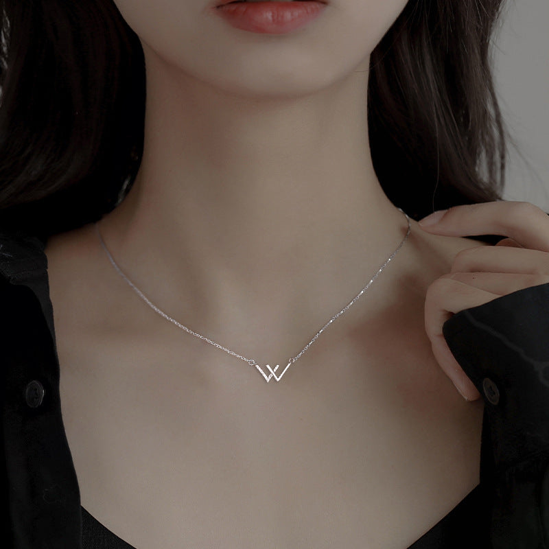 Women's Cold Style Sterling Diamond Inlaid Clavicle Chain Necklaces