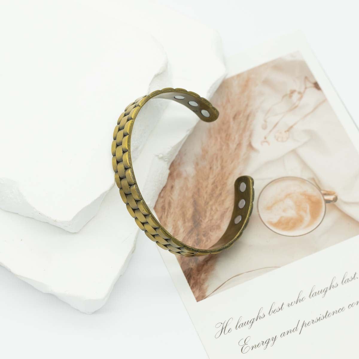 Men's Stylish Opening Adjustable Magnet Geometric Mesh Bracelet