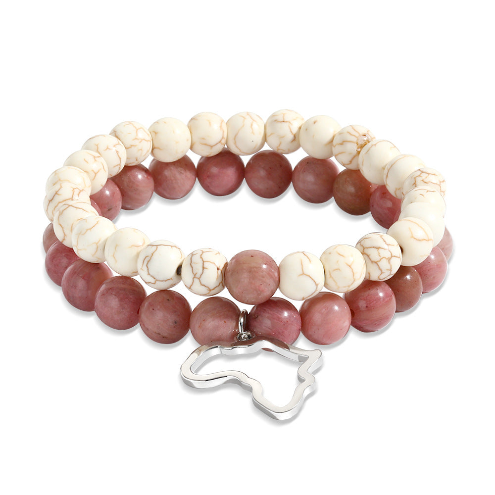 Men's Stretch Volcanic Stone Ornament Fashion Black Bracelets