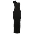 Women Clothing Fashionable Shoulder Pleated Stitching Sexy Slim Hip Sexy Dress