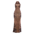 Spring Women Clothing Fashionable Elegant Slim Sexy Halter Backless Print Dress