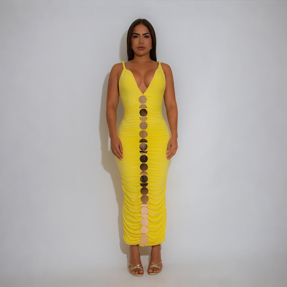 Women Clothing Sleeveless Sling Sheath Sexy Dress Fashionable Sleeveless Maxi Dress