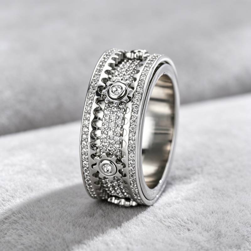 Women's & Men's Rotatable Gear Starry Fashion Ring