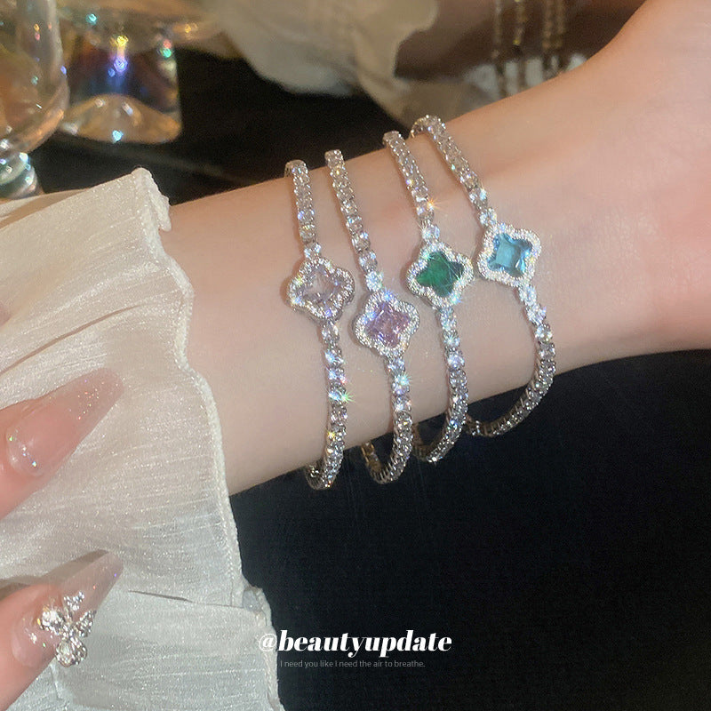 Women's Flowers Zircon Light Luxury Minority Elegant Fashionable Personality High Sense Bracelets