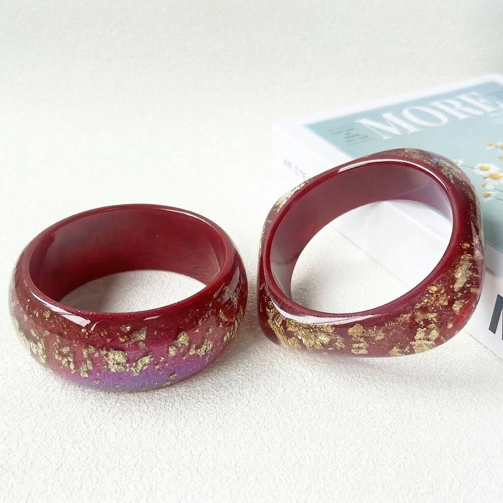 Women's Geometric Circle Irregular Gold Foil Resin Fashion Simple Niche Temperament Bracelets