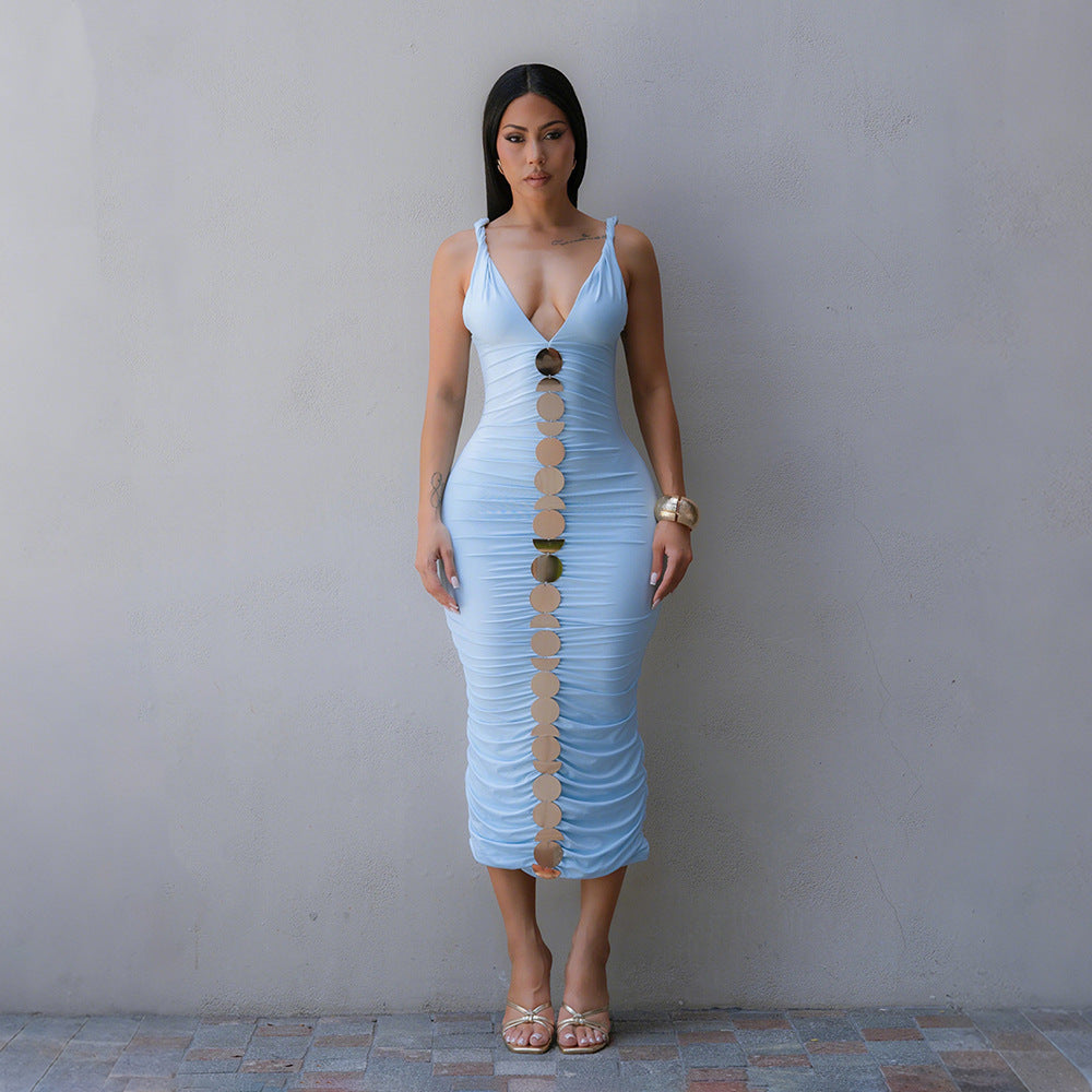 Women Clothing Sleeveless Sling Sheath Sexy Dress Fashionable Sleeveless Maxi Dress