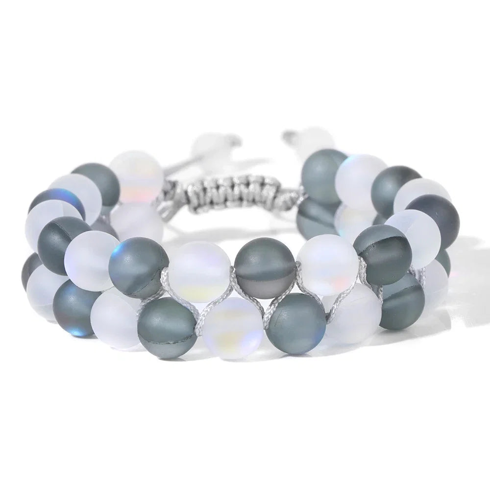 Men Triple Protection Stone Bead Bracelet Double Layers Tiger Eye Hematite Obsidian Rope Wrap Bracelet Handmade Jewelry Gift