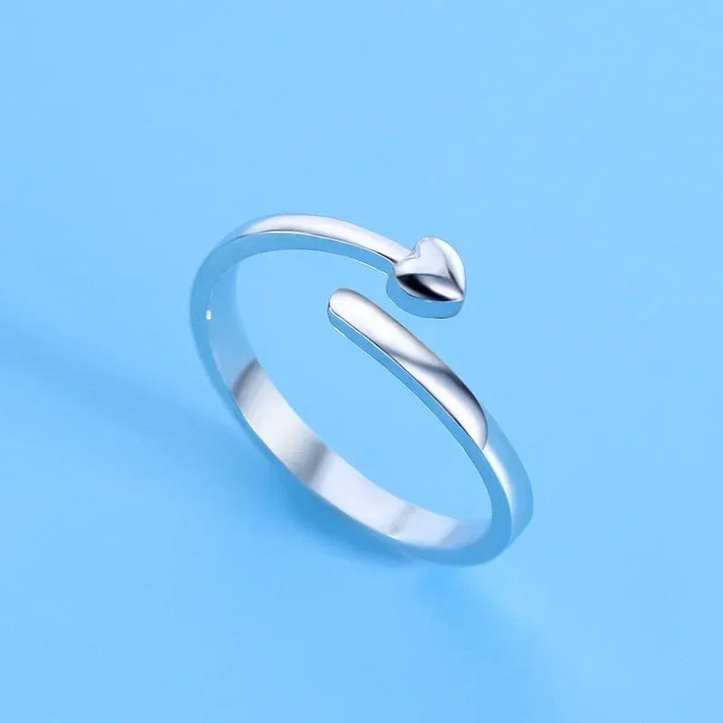 Hot 925 Sterling Silver Ring AAA Zircon Adjustable Simplicity Fashion Exquisite Women Jewelry Accessories Wedding Party Gift